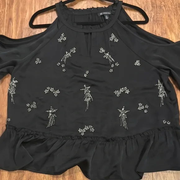 I.N.C. International Concepts Black Embroidered Women's Top Size L (USED) - Picture 6 of 7